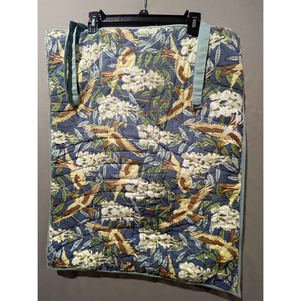 Pottery Barn Pillow Shams Standard Size Pair (2) Birds and Flowers